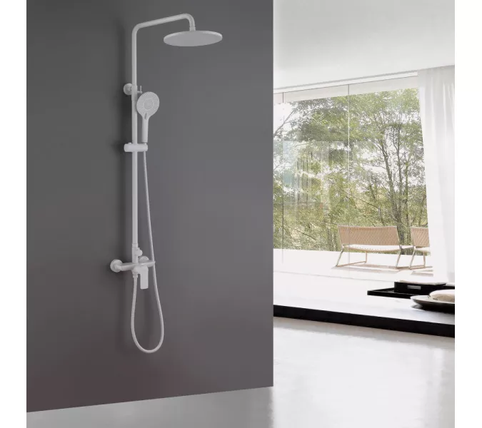 Душевая стойка ABBER Weiss Insel AF8020FWL без излива, белый матовый, Выбрать цвет: Белый матовый, изображение 2