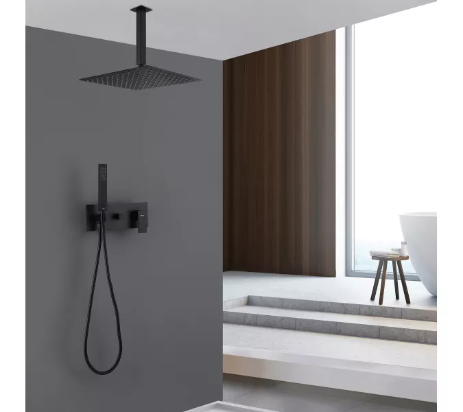 Душевая система ABBER Daheim AF8221B скрытого монтажа без излива, черная матовая, Выбрать цвет: Черный матовый, изображение 2
