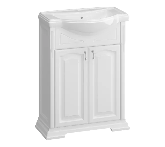 Тумба напольная с раковиной Opadiris Риспекто , цвет белый матовый, Выбрать цвет: Белый матовый, Выбрать размер: 65