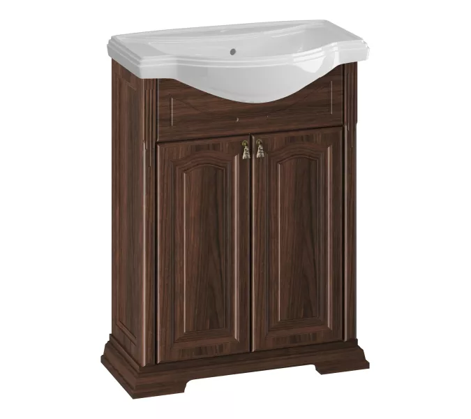 Тумба напольная с раковиной Opadiris Риспекто , цвет орех антикварный, Выбрать цвет: Орех антикварный, Выбрать размер: 65