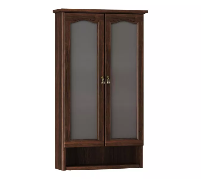 Шкаф Opadiris Риспекто подвесной, двухстворчатый, цвет орех антикварный, с матовым стеклом, Выбрать цвет: Орех антикварный