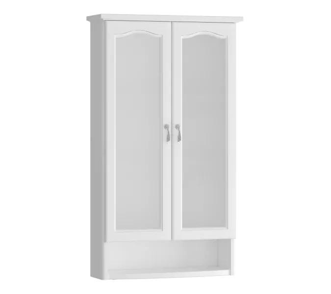 Шкаф Opadiris Риспекто подвесной, двухстворчатый, цвет белый матовый, с матовым стеклом, Выбрать цвет: Белый матовый