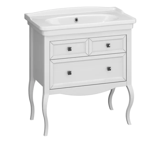 Тумба напольная с раковиной Opadiris Валери, цвет белый, Выбрать цвет: Белый, Выбрать размер: 85
