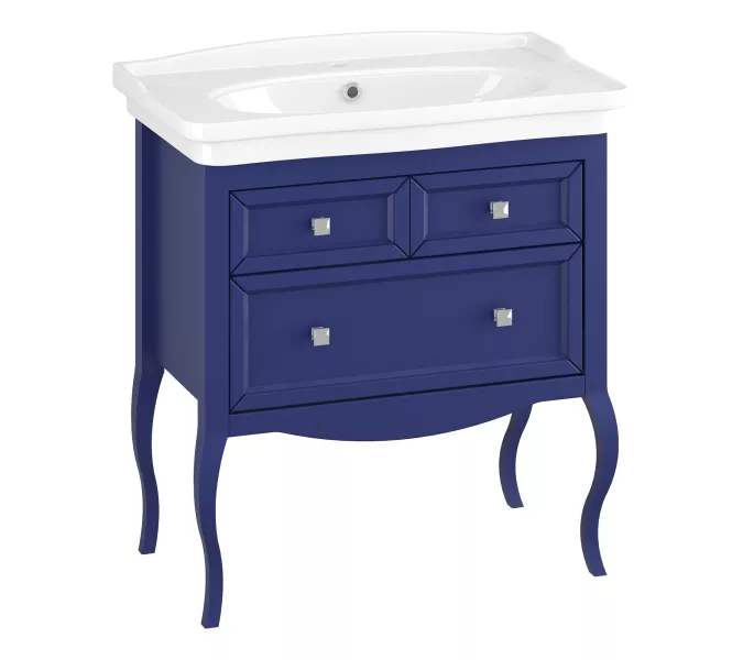 Тумба напольная с раковиной Opadiris Валери, цвет сапфир, Выбрать цвет: Сапфир, Выбрать размер: 85