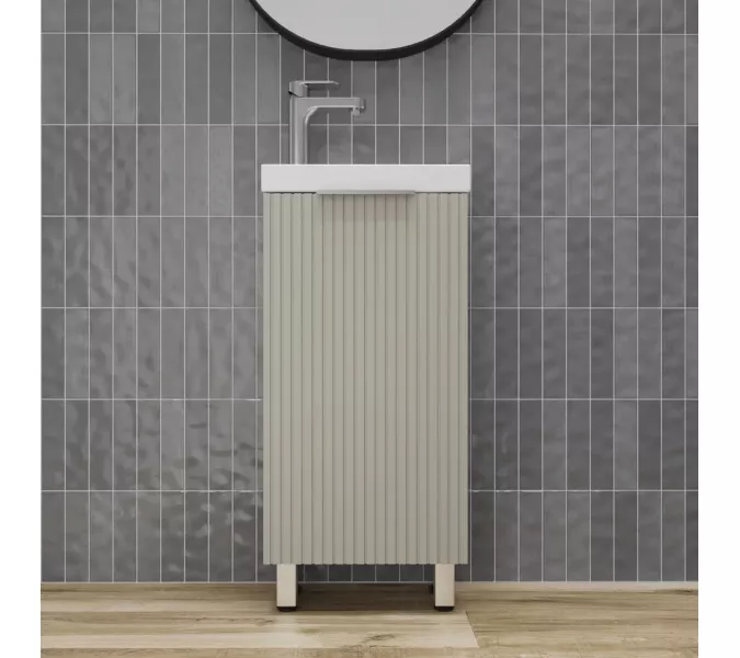 Тумба напольная/унив  "СОЛО" с раковиной  (Como 40) Санд серая галька, Выбрать цвет: Санд серая галька