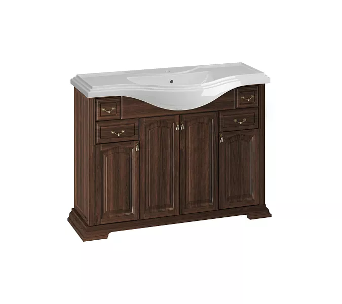 Тумба напольная с раковиной Opadiris Риспекто , цвет орех антикварный, Выбрать цвет: Орех антикварный, Выбрать размер: 120