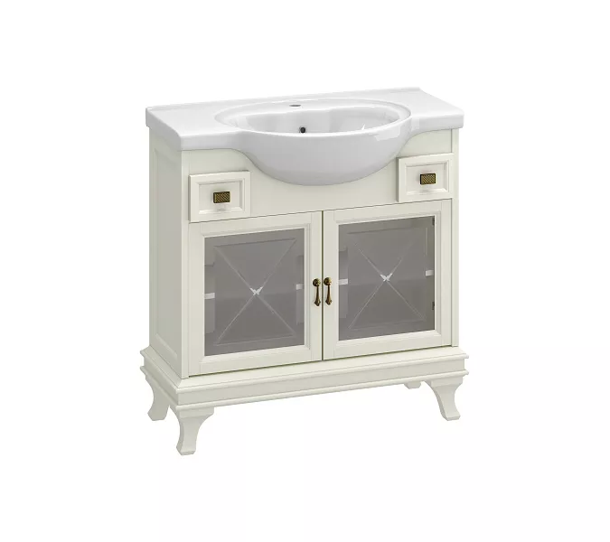 Тумба напольная с раковиной OPADIRIS Борджи-85 Слоновая кость, Выбрать цвет: Слоновая кость