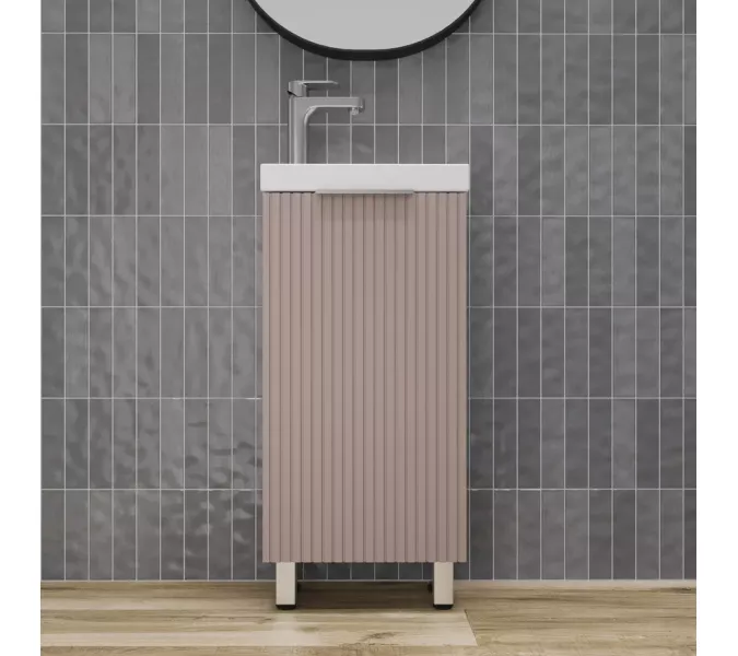 Тумба напольная/унив "СОЛО" с раковиной  (Como 40) Санд Пудровый, Выбрать цвет: Санд Пудровый