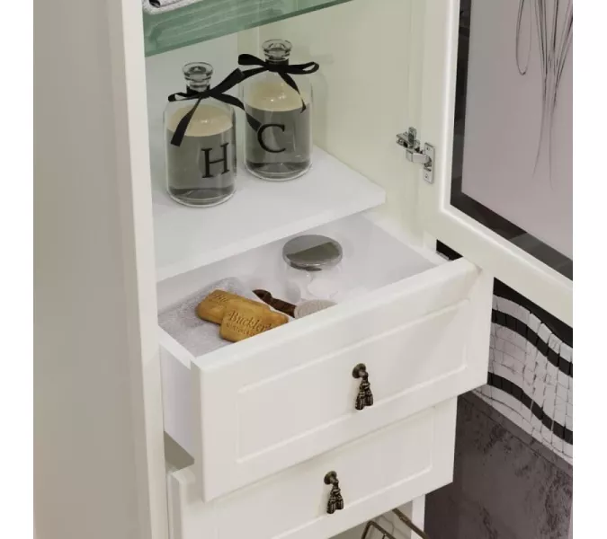 Пенал OPADIRIS Тибет левый С БЕЛЬЕВОЙ КОРЗИНОЙ, слоновая кость, изображение 3