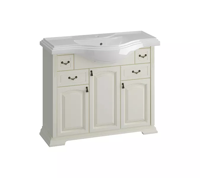 Тумба напольная с раковиной  OPADIRIS Риспекто  слоновая кость, Выбрать цвет: Слоновая кость, Выбрать размер: 105