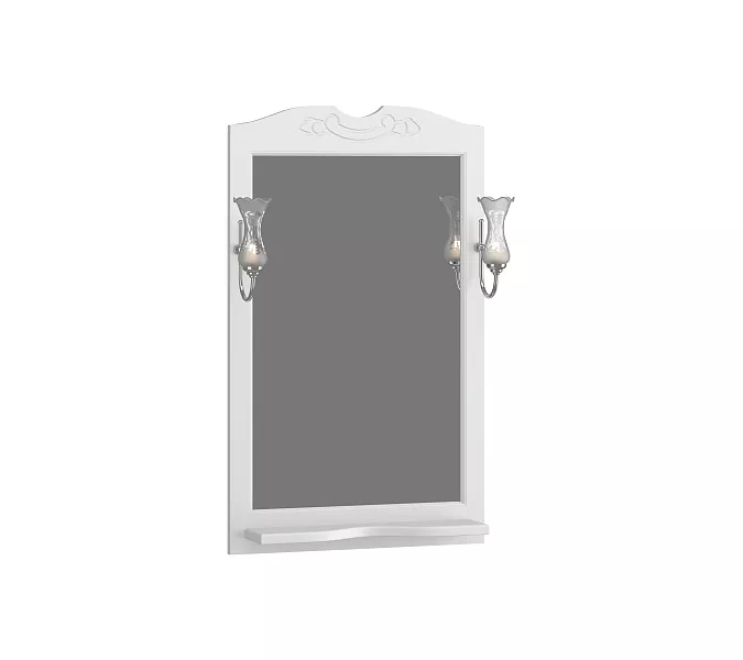 Зеркало со светильниками OPADIRIS Брунелла  белый, Выбрать цвет: Белый, Выбрать размер: 65