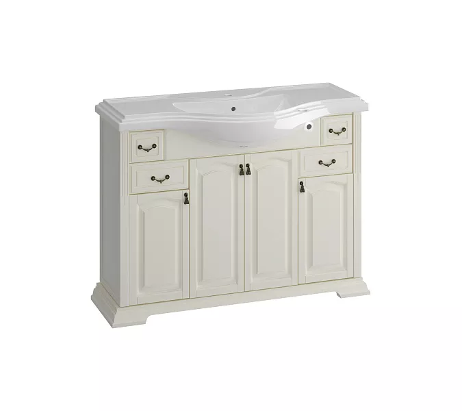 Тумба напольная с раковиной  OPADIRIS Риспекто  слоновая кость, Выбрать цвет: Слоновая кость, Выбрать размер: 120