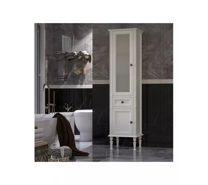 Пенал напольный левый/правый Opadiris Кантара 46 Слоновая кость, Выбрать цвет: Слоновая кость, Ориентация: левая, изображение 2