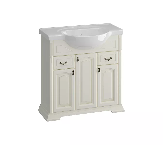 Тумба напольная с раковиной  OPADIRIS Риспекто  слоновая кость, Выбрать цвет: Слоновая кость, Выбрать размер: 85