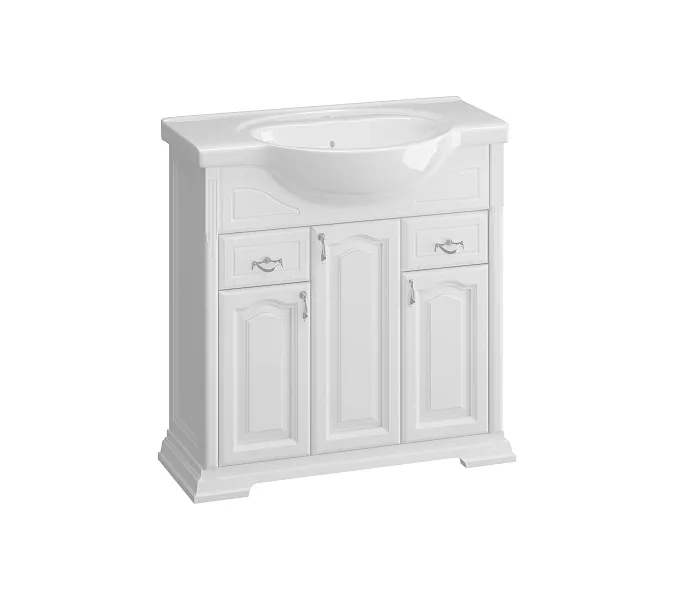 Тумба напольная с раковиной Opadiris Риспекто , цвет белый матовый, Выбрать цвет: Белый матовый, Выбрать размер: 85