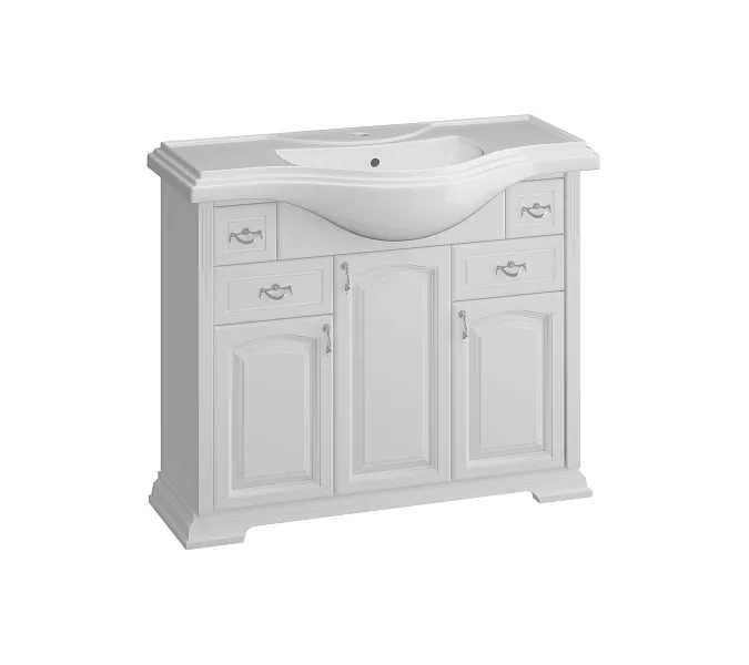 Тумба напольная с раковиной Opadiris Риспекто , цвет белый матовый, Выбрать цвет: Белый матовый, Выбрать размер: 105