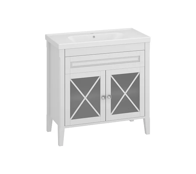 Тумба с раковиной OPADIRIS Палермо белая матовая, Выбрать цвет: Белый, Выбрать размер: 90