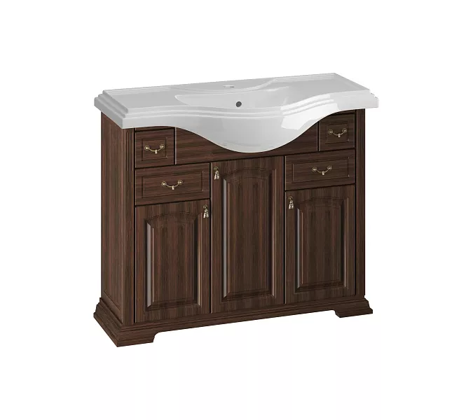 Тумба напольная с раковиной Opadiris Риспекто , цвет орех антикварный, Выбрать цвет: Орех антикварный, Выбрать размер: 105