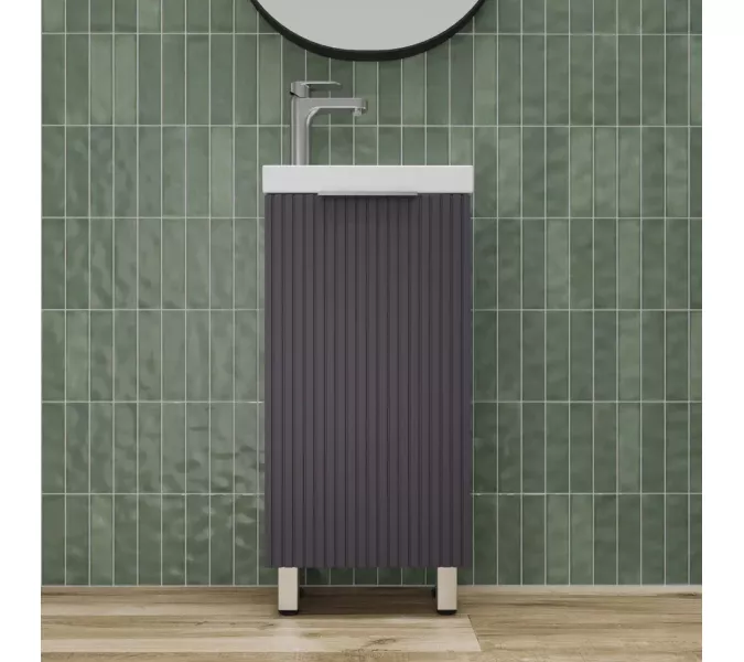 Тумба напольная/унив  "СОЛО" с раковиной  (Como 40) Графит Нубук, Выбрать цвет: Графит Нубук