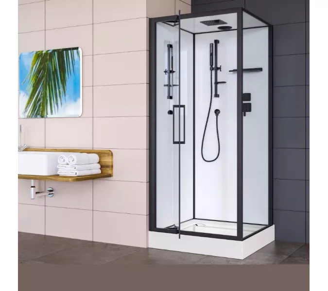 Душевая кабина Esbano EST-RASPA, Цвет профиля: Черный, Выбрать размер: 90х90