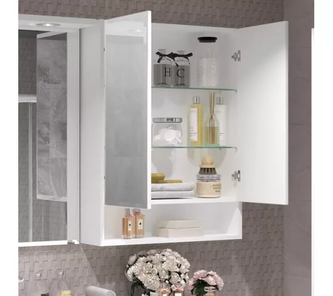 Зеркальный шкаф Opadiris Фреш 61, цвет белый, изображение 3