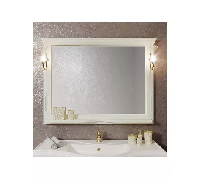 Зеркало OPADIRIS Риспекто  слоновая кость, с выключателем, Выбрать цвет: Слоновая кость, Выбрать размер: 120, изображение 2