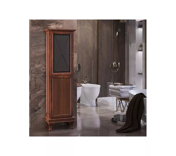 Пенал левый/правый с бельевой корзиной OPADIRIS Борджи светлый орех, Выбрать цвет: Светлый орех, Ориентация: Левая, изображение 2