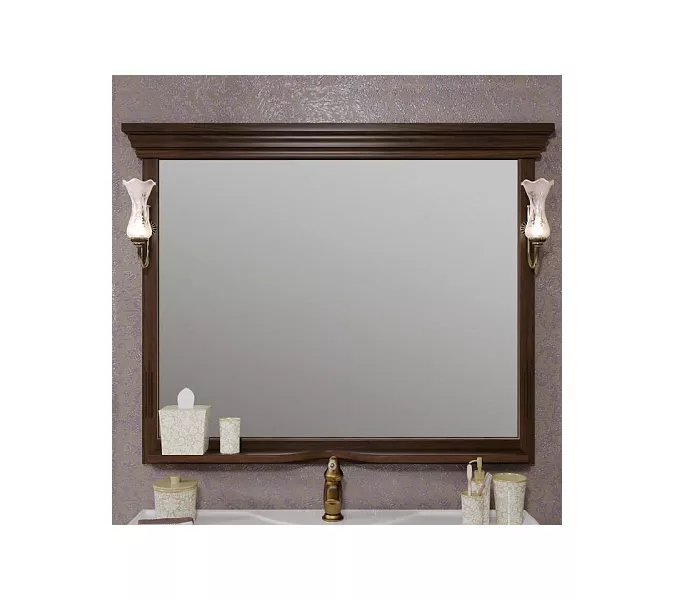 Зеркало OPADIRIS Риспекто орех антикварный, с выключателем, Выбрать цвет: Орех антикварный, Выбрать размер: 120, изображение 2