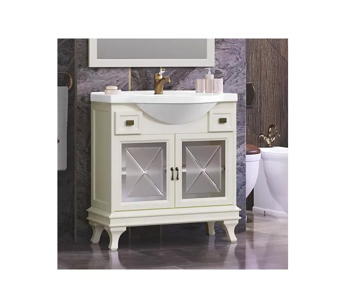 Тумба напольная с раковиной OPADIRIS Борджи-85 Слоновая кость, Выбрать цвет: Слоновая кость, изображение 2