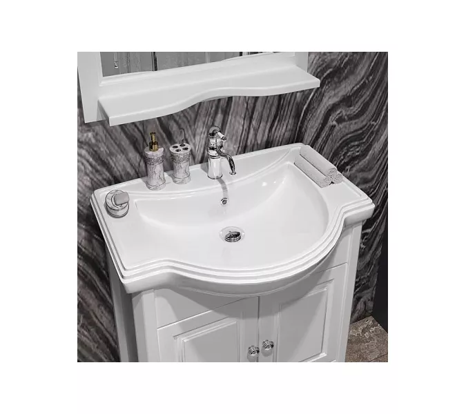 Тумба с раковиной для ванной комнаты OPADIRIS Брунелла- 65 Белый матовый, Выбрать размер: 65, Выбрать цвет: Белый, изображение 5