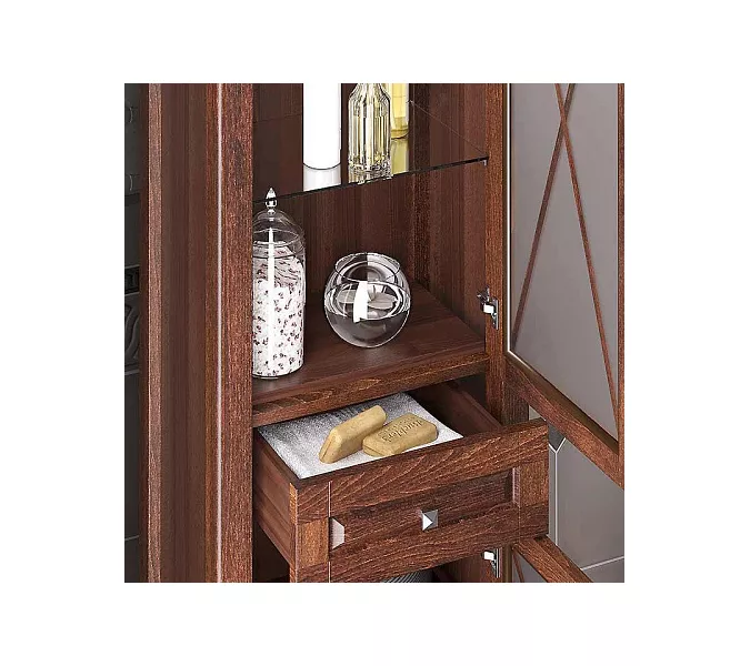 Пенал напольный OPADIRIS Палермо левый/правый,  светлый орех, Выбрать цвет: Светлый орех, Ориентация: Правая, изображение 4