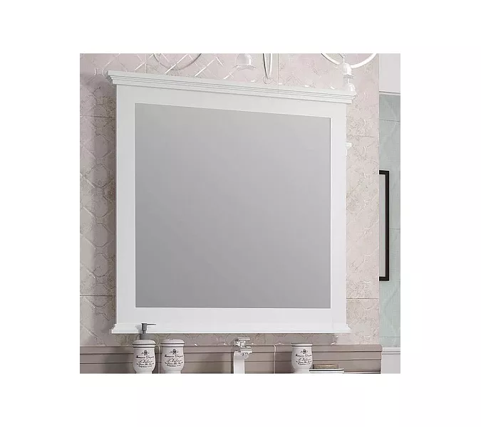 Зеркало OPADIRIS  Палермо  белый матовый, Выбрать цвет: Белый, Выбрать размер: 90, изображение 2