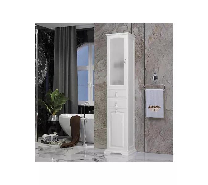 Пенал OPADIRIS Риспекто-40 левый/правый С БЕЛЬЕВОЙ КОРЗИНОЙ, белый матовый, Выбрать цвет: Белый, Ориентация: Левая, изображение 2