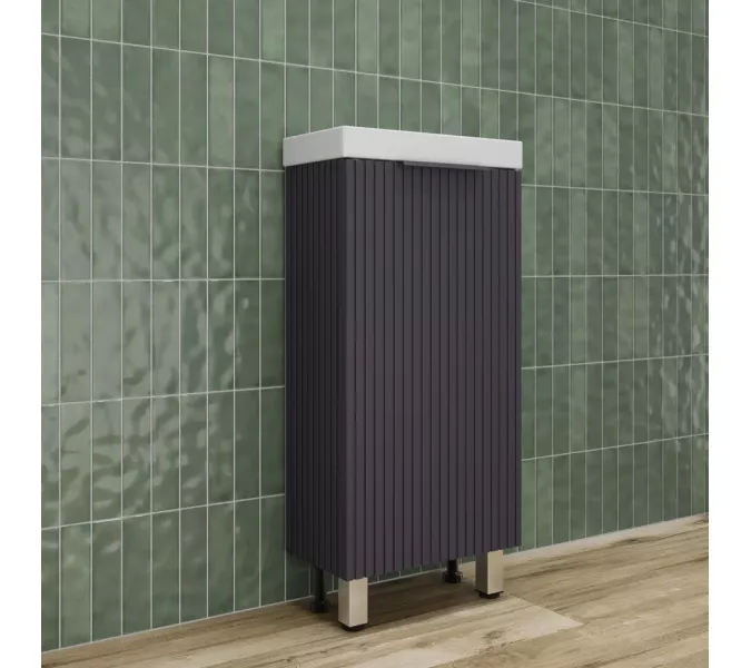 Тумба напольная/унив  "СОЛО" с раковиной  (Como 40) Графит Нубук, Выбрать цвет: Графит Нубук, изображение 2