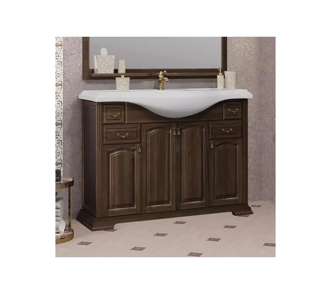 Тумба напольная с раковиной Opadiris Риспекто , цвет орех антикварный, Выбрать цвет: Орех антикварный, Выбрать размер: 120, изображение 2