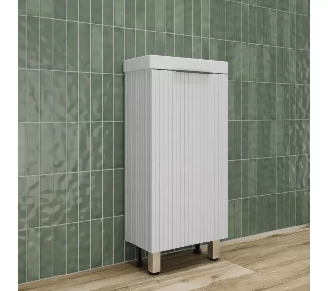 Тумба напольная/унив "СОЛО" с раковиной  (Como 40) Белый Софт, Выбрать цвет: Белый софт, изображение 2