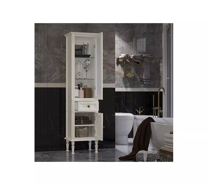 Пенал напольный левый/правый Opadiris Кантара 46 Белый, Выбрать цвет: Белый, Ориентация: левая, изображение 2