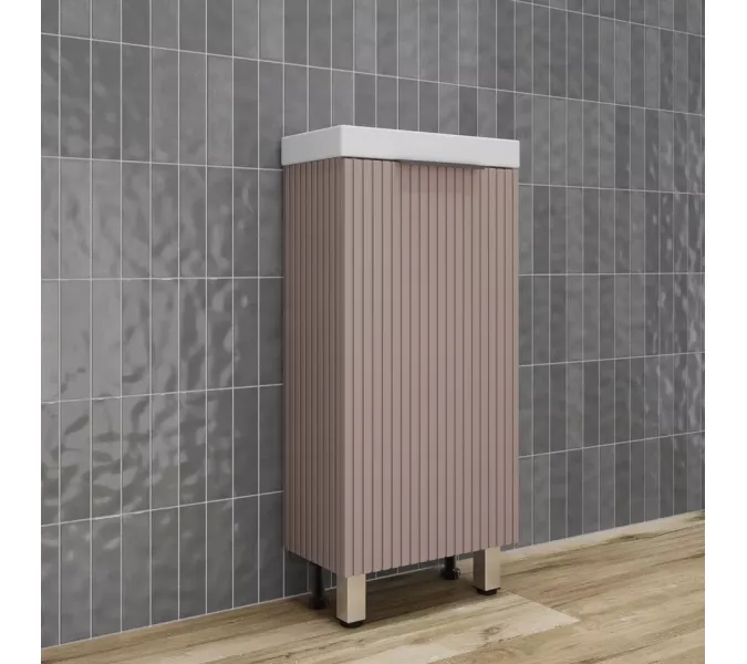 Тумба напольная/унив "СОЛО" с раковиной  (Como 40) Санд Пудровый, Выбрать цвет: Санд Пудровый, изображение 2