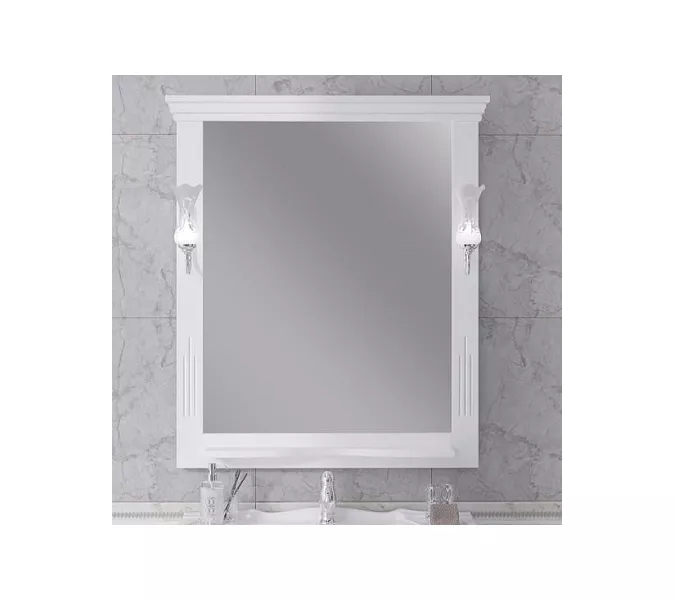 Зеркало OPADIRIS Риспекто белый, с выключателем, Выбрать цвет: Белый, Выбрать размер: 85, изображение 2