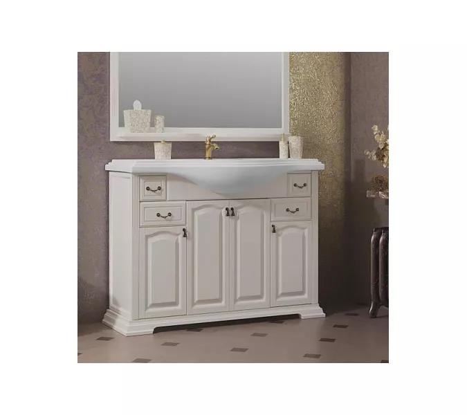 Тумба напольная с раковиной  OPADIRIS Риспекто  слоновая кость, Выбрать цвет: Слоновая кость, Выбрать размер: 120, изображение 2