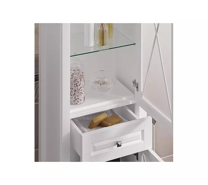 Пенал напольный OPADIRIS Палермо левый/правый  белый матовый, Выбрать цвет: Белый, Ориентация: Левая, изображение 3