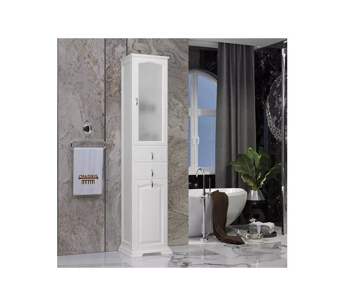 Пенал OPADIRIS Риспекто-40 левый/правый С БЕЛЬЕВОЙ КОРЗИНОЙ, белый матовый, Выбрать цвет: Белый, Ориентация: Правая, изображение 2