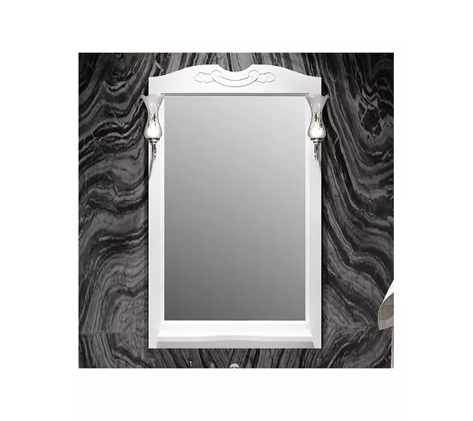 Зеркало со светильниками OPADIRIS Брунелла  белый, Выбрать цвет: Белый, Выбрать размер: 65, изображение 2