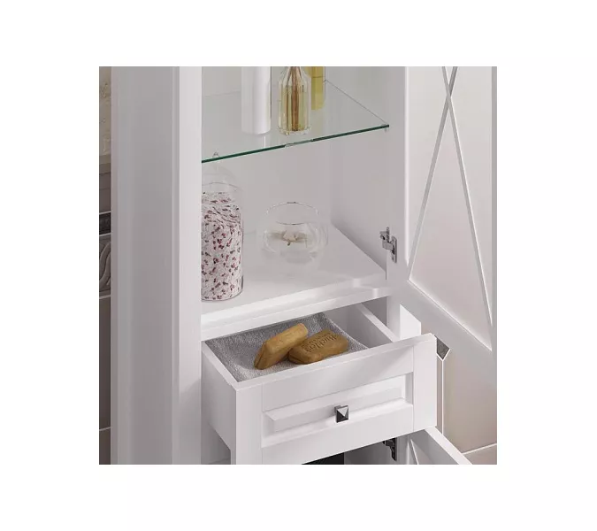 Пенал напольный OPADIRIS Палермо левый/правый  белый матовый, Выбрать цвет: Белый, Ориентация: Правая, изображение 2