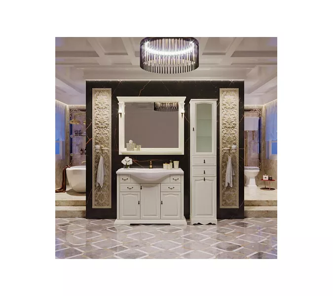 Зеркало OPADIRIS Риспекто  слоновая кость, с выключателем, Выбрать цвет: Слоновая кость, Выбрать размер: 100, изображение 4