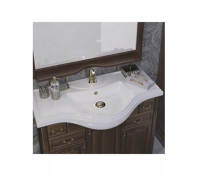 Тумба напольная с раковиной Opadiris Риспекто , цвет орех антикварный, Выбрать цвет: Орех антикварный, Выбрать размер: 105, изображение 5