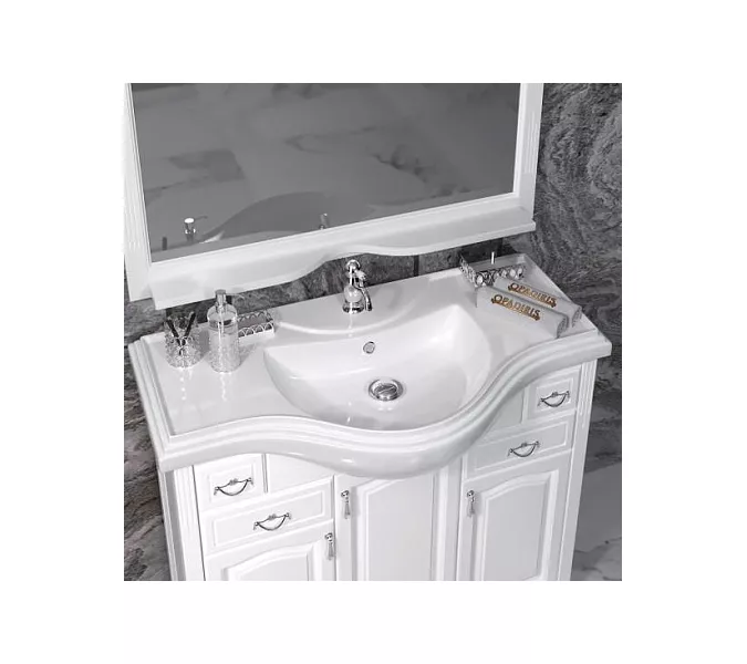 Тумба напольная с раковиной Opadiris Риспекто , цвет белый матовый, Выбрать цвет: Белый матовый, Выбрать размер: 105, изображение 5