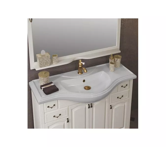 Тумба напольная с раковиной  OPADIRIS Риспекто  слоновая кость, Выбрать цвет: Слоновая кость, Выбрать размер: 120, изображение 3