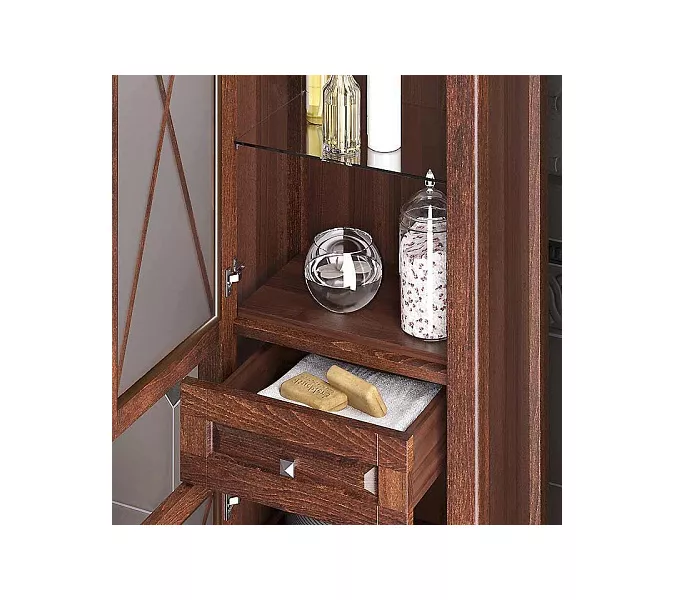 Пенал напольный OPADIRIS Палермо левый/правый,  светлый орех, Выбрать цвет: Светлый орех, Ориентация: Левая, изображение 4