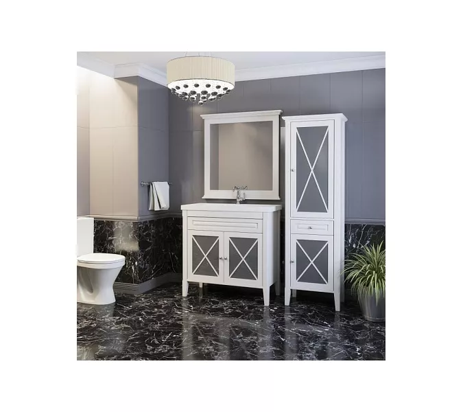 Зеркало OPADIRIS  Палермо  белый матовый, Выбрать цвет: Белый, Выбрать размер: 90, изображение 4